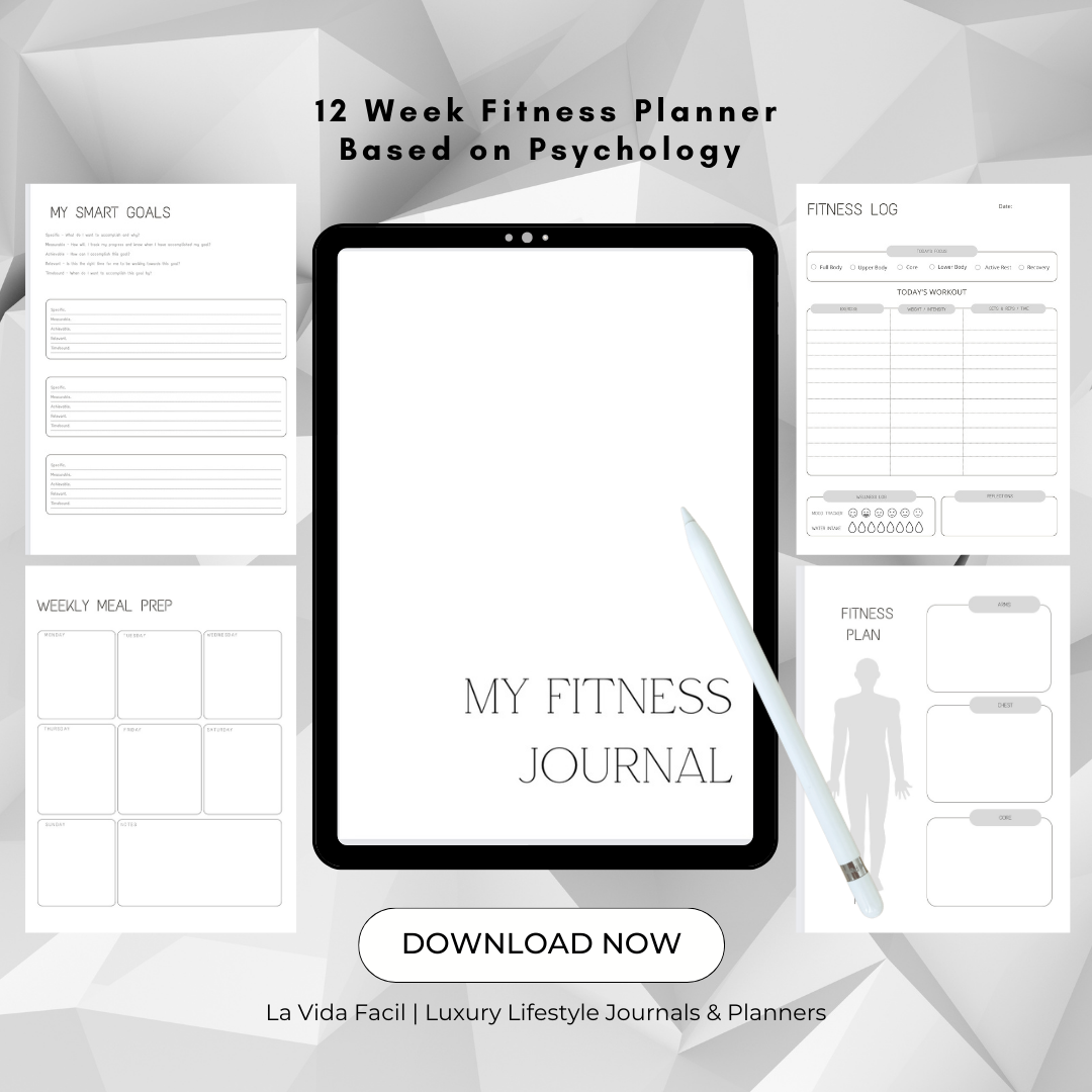 My Fitness Journal | Digital Fitness Planner, Track Workouts & Goals, Printable Exercise Log and Health Tracker